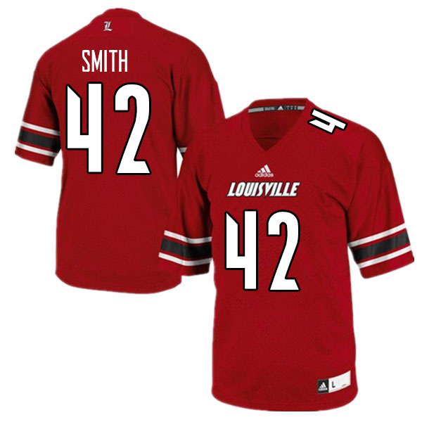 Men #42 Allen Smith Louisville Cardinals College Football Jerseys Sale-Red - Click Image to Close